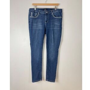 Western Earl Jean Womens 16W Skinny Jeans Blue Dark Wash Contrast Thick‎ Stitch